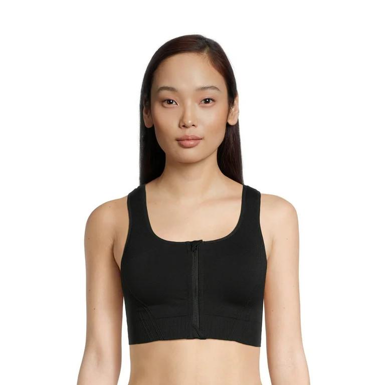 Avia Women's Medium Support Zip Front Sports Bra, Sizes S-3XL | Walmart (US)