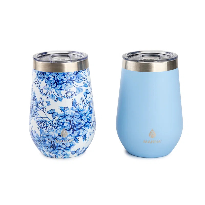 12 oz. Stainless Steel 2 Piece Wine Tumbler Set | Wayfair North America