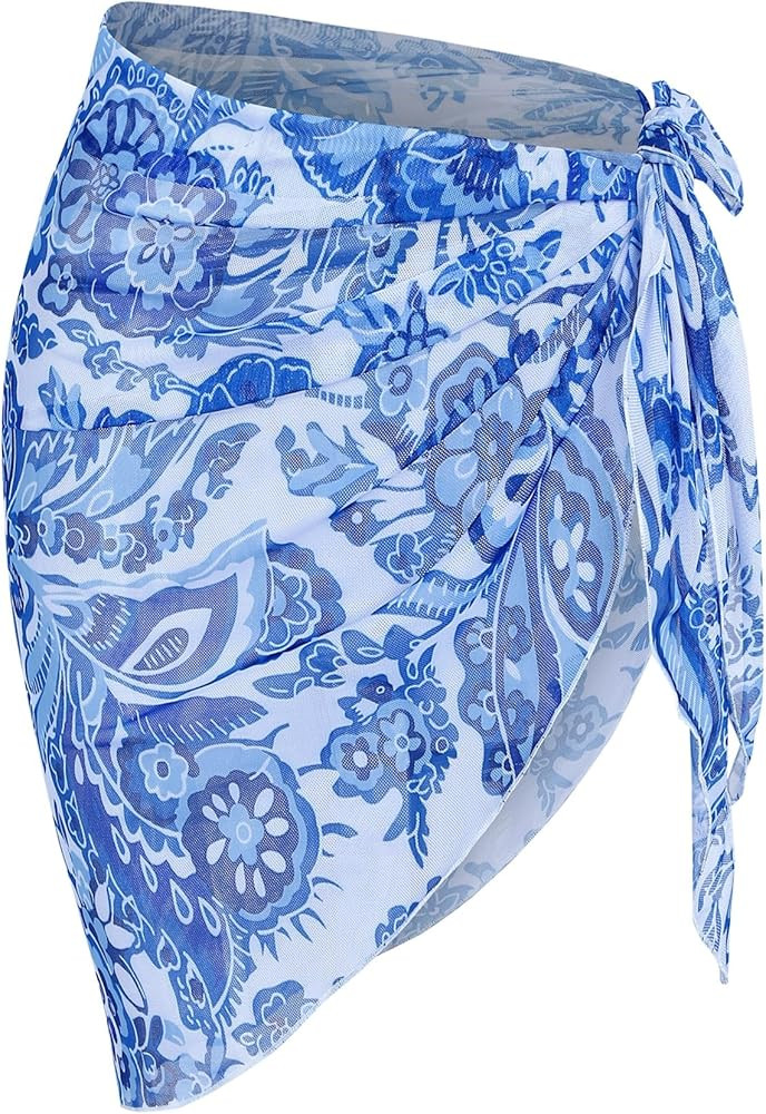 ZAFUL Women's Sarong Coverups Beach Wrap Sheer Bikini Wraps Chiffon Cover Ups for Swimwear | Amazon (US)