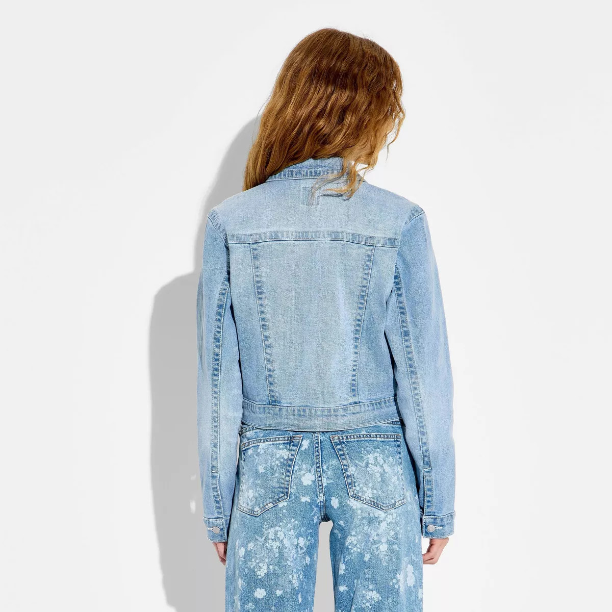 Women's Denim Shrunken Jacket - Wild Fable\u2122 Light Blue XL | Target