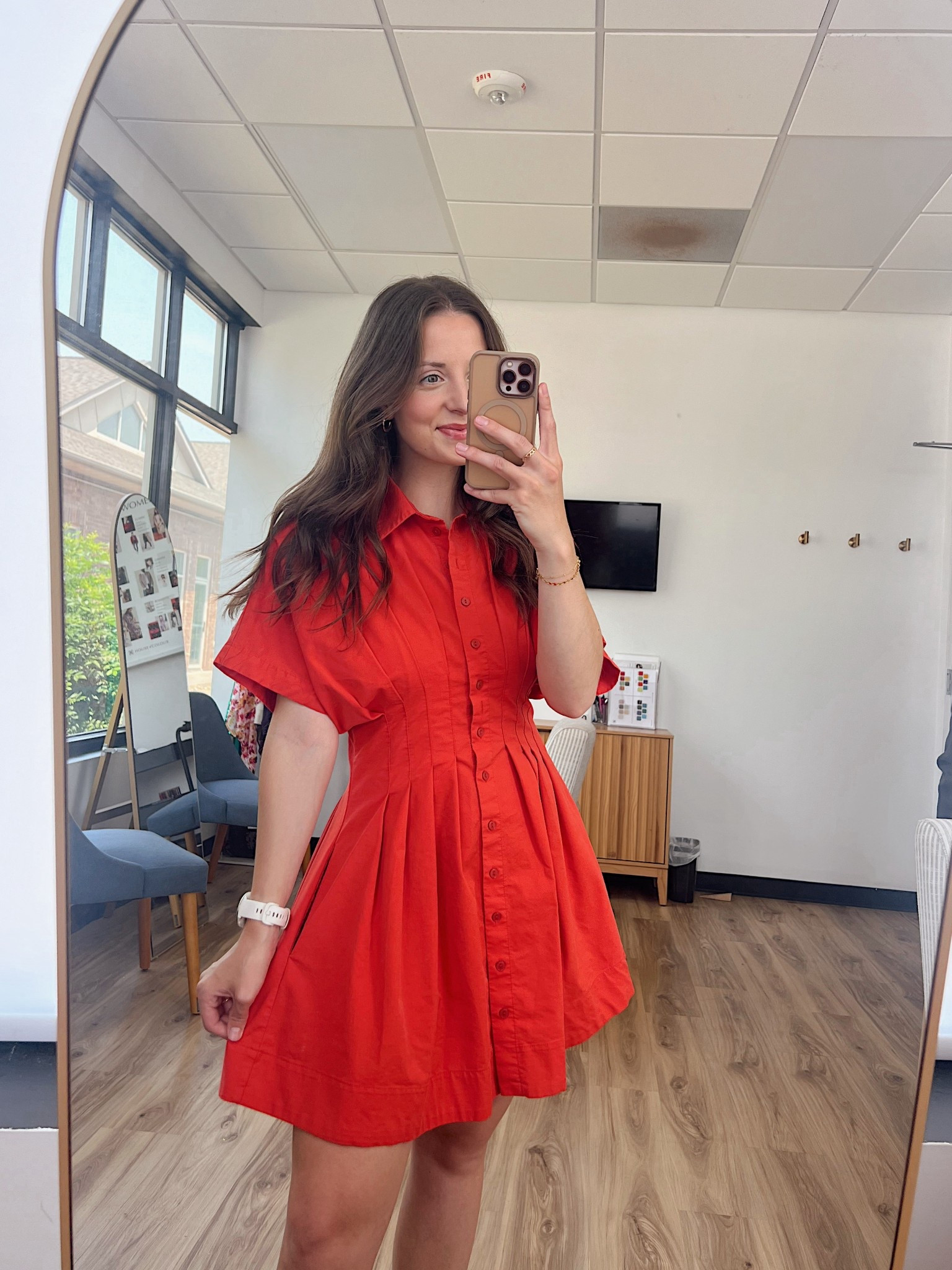 The most flattering dress ever! This color is no longer available but linked several other cute ones for all seasons!! Nursing friendly :)