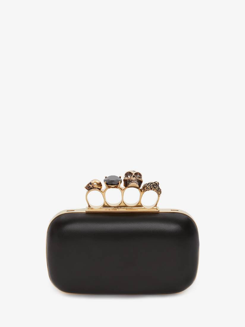 Women's Knuckle Clutch With Chain in Black | Alexander McQueen
