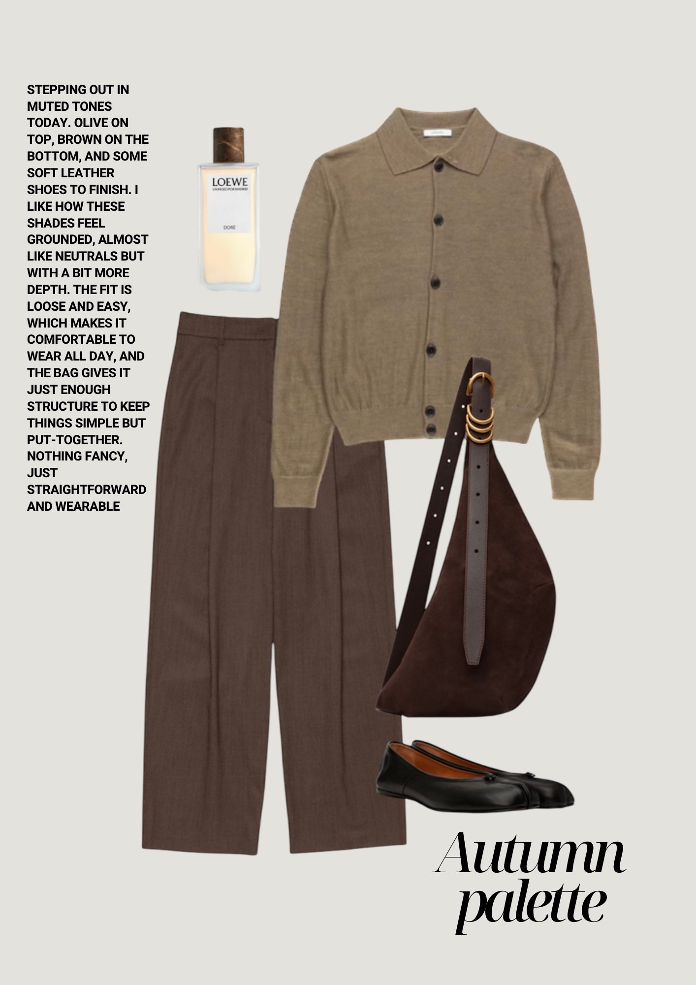 Stepping out in muted tones today. Olive on top, brown on the bottom, and some soft leather shoes to finish. I like how these shades feel grounded, almost like neutrals but with a bit more depth. The fit is loose and easy, which makes it comfortable to wear all day, and the bag gives it just enough structure to keep things simple but put-together. Nothing fancy, just straightforward and wearable




#LTKuk #LTKeurope #LTKstyletip