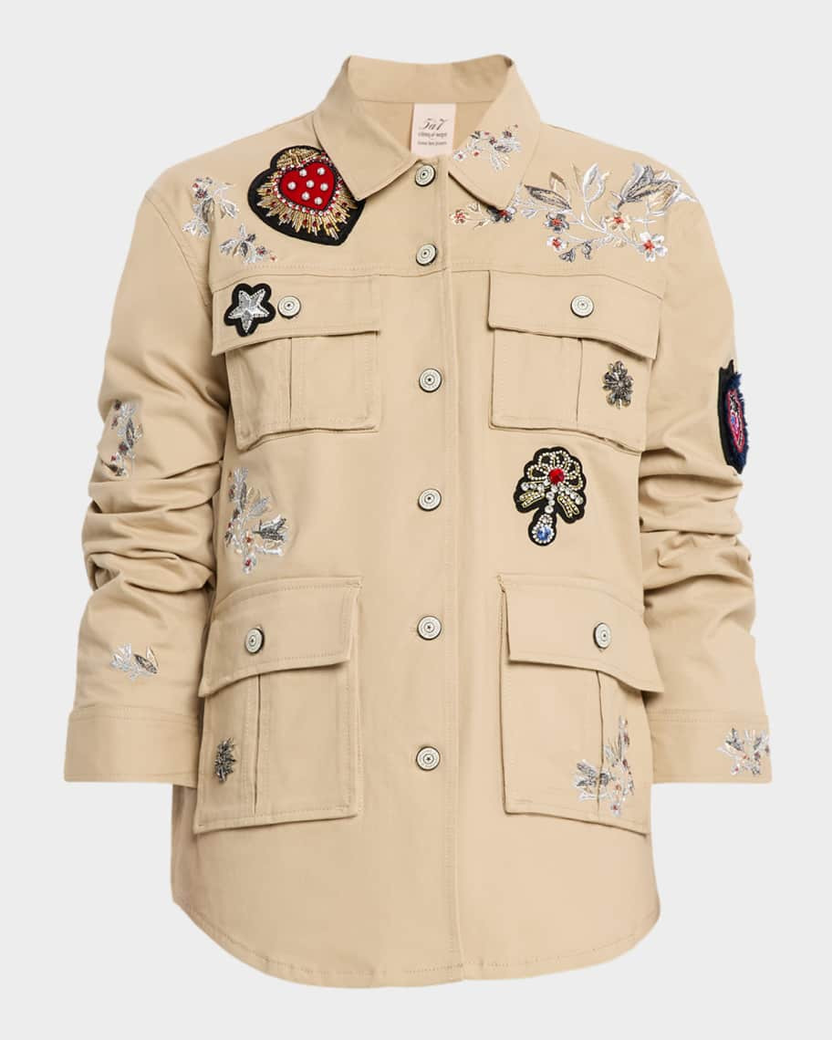 Cinq a Sept Embroidered Heritage Patch Vera Jacket | Neiman Marcus