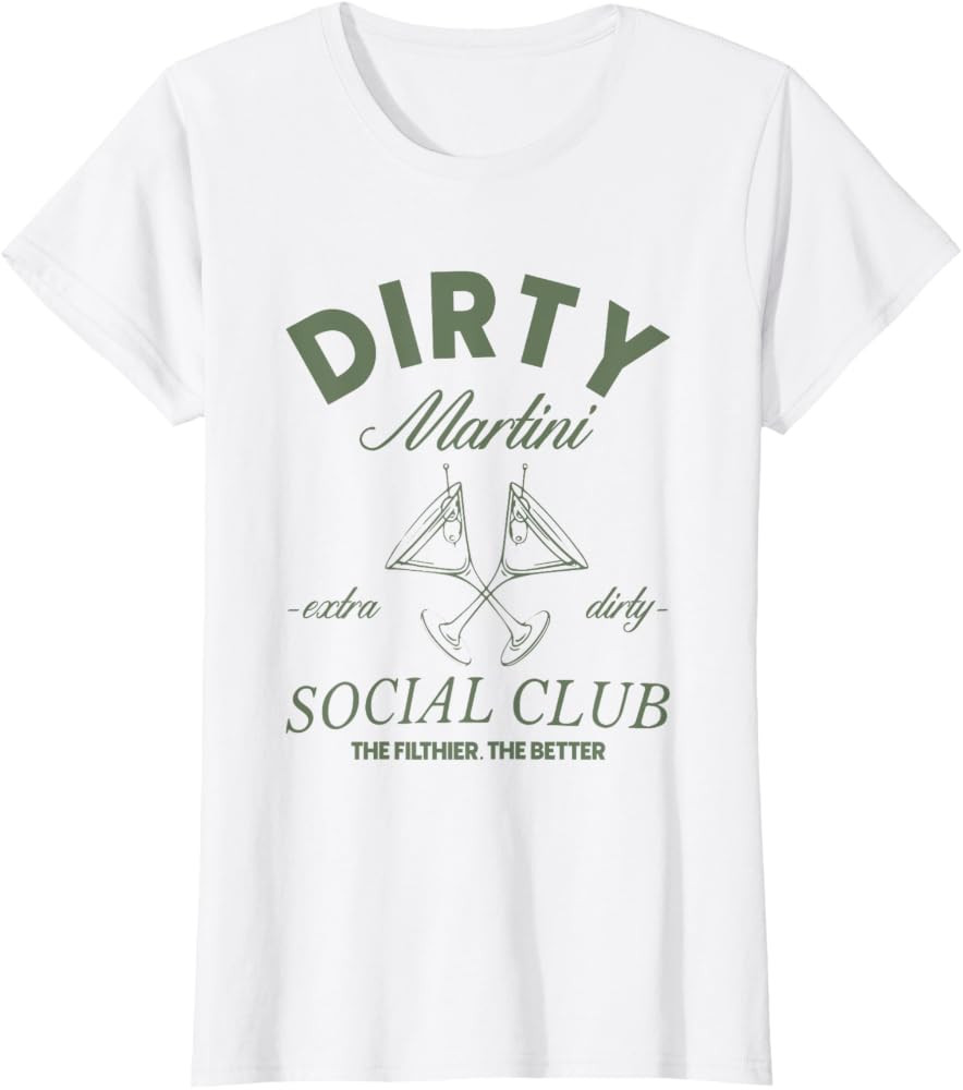 Dirty Martini Social Club Cocktail Girls Bachelorette Womens T-Shirt | Amazon (US)