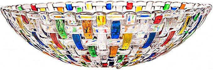 MAGCOLOR Hand Painted Colorful Woven Glass Crystal Salad & Fruit Bowl Decoration,Centerpiece For ... | Amazon (US)