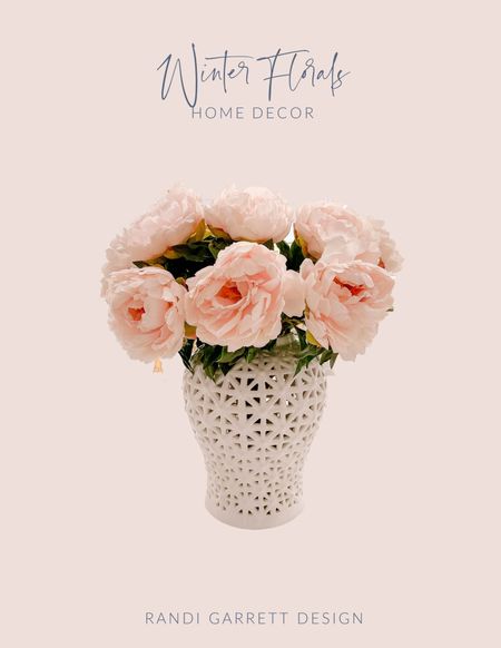 Pink peony arrangement white ginger jar 

#LTKunder50 #LTKhome #LTKSeasonal