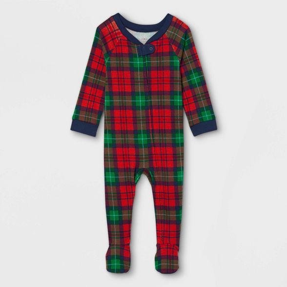 Baby Holiday Plaid Flannel Matching Family Footed Pajama - Wondershop™ Red | Target