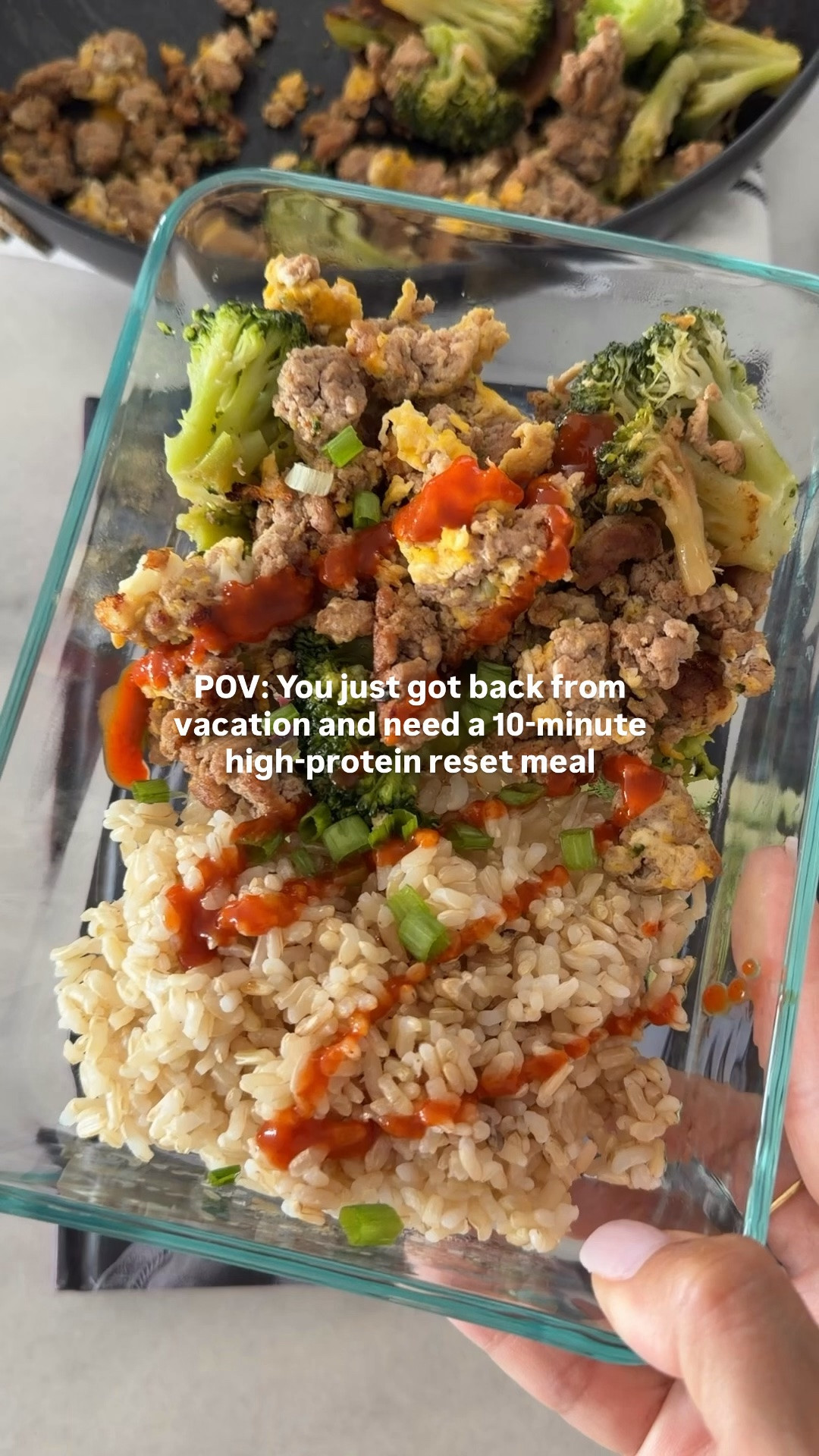First thing I cooked after vacation ✈️ My 10-Minute Deconstructed Fried Rice Bowls from the Skinnytaste High Protein Cookbook.

#LTKfitnessgoals #LTKfoodie #LTKselfcare