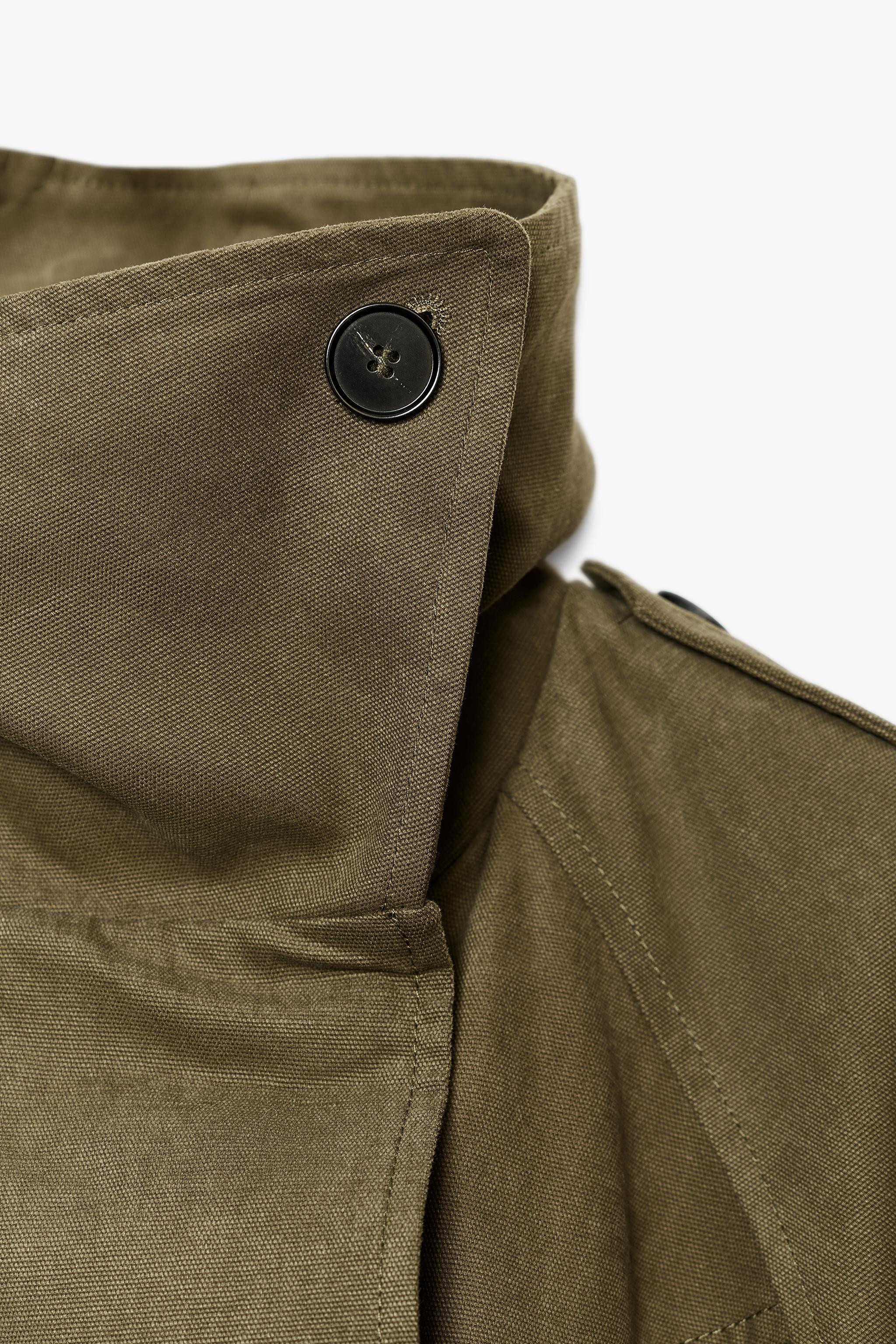 BELTED COTTON TRENCH COAT$ 99.90Dark khaki | 8490/745/507Add to cartAddTrench coat made of 100% c... | Zara US