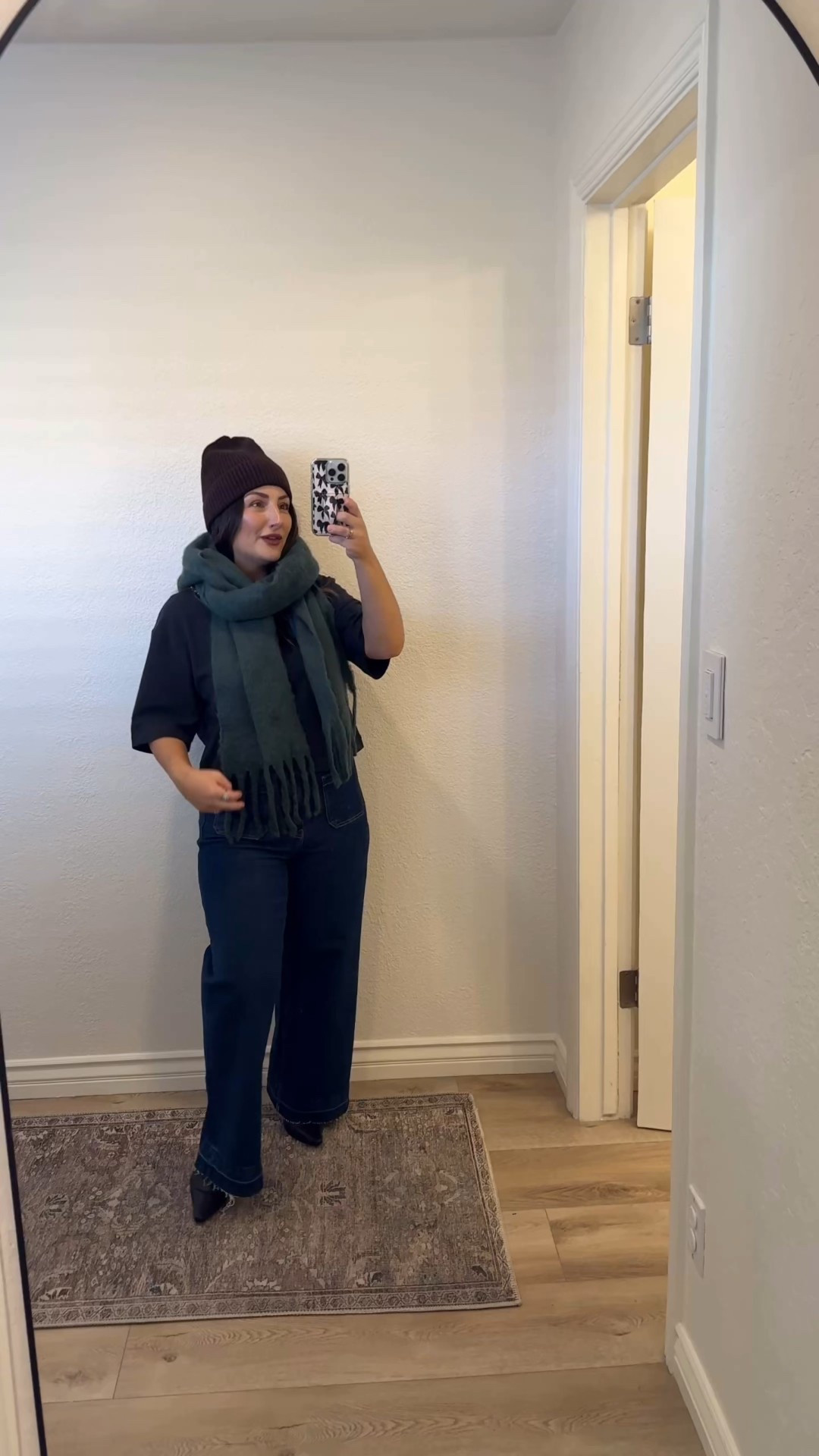 Winter cozies incoming ❄️ The CashSoft beanie in terra brown + fringe scarf in deep hunter green make the easiest cold-weather pairing! Styled here with my tee + jeans, but these accessories work with everything!

✨ 12/12–12/24: 40–60% off select styles including fleece, PJs, outerwear & cold-weather accessories.
✨ Last day to order for holiday arrival: 12/19!

Wearing:
Hat: One Size
Scarf: One Size
Tee: Small Petite
Jeans: 27 Regular
5’0” | 140 lbs

@gap #howyouweargap #gappartner

#LTKGiftGuide #LTKSaleAlert #LTKHoliday