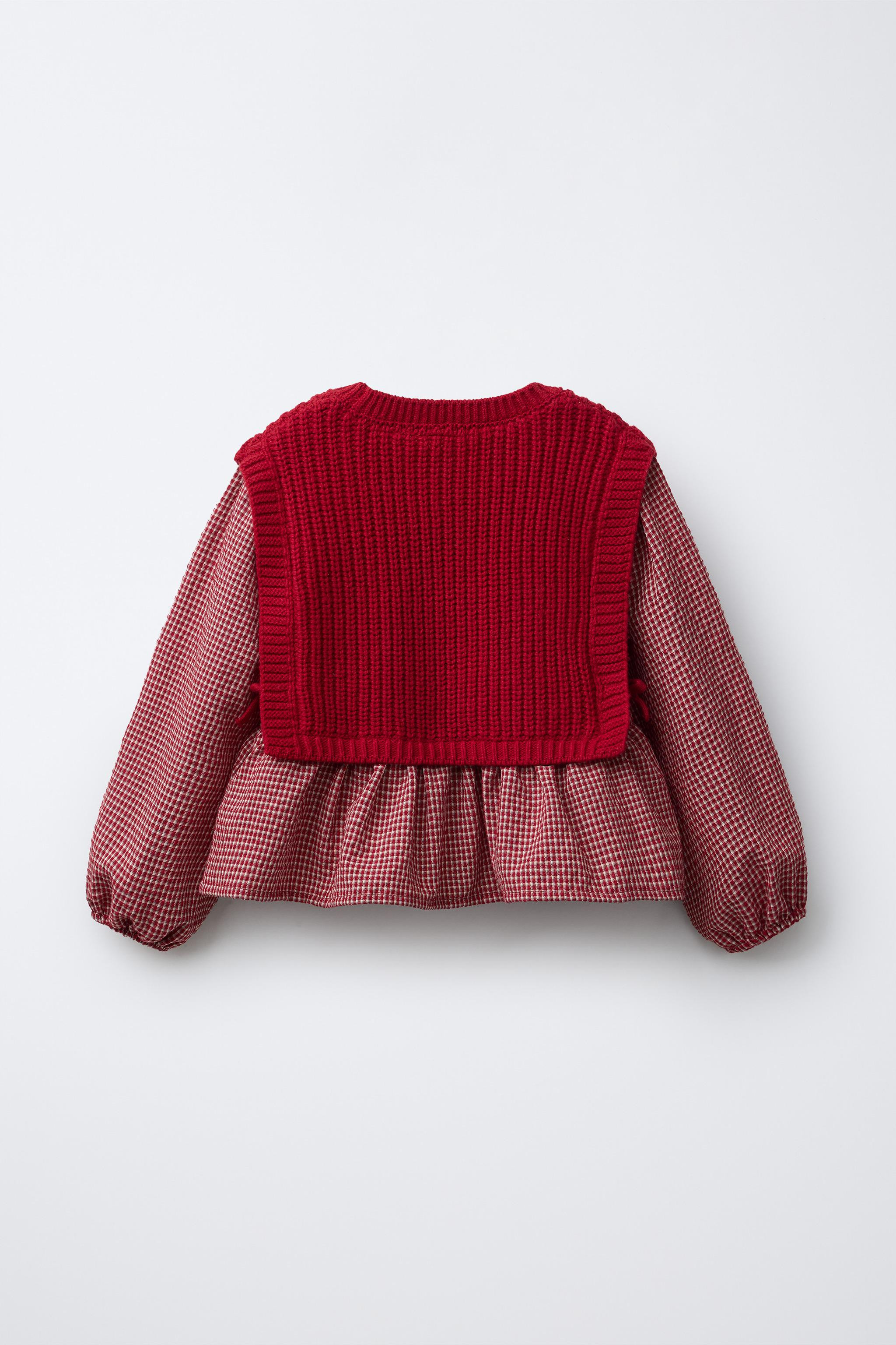 EMBROIDERED SHIRT COMBINATION KNIT VEST | Zara US