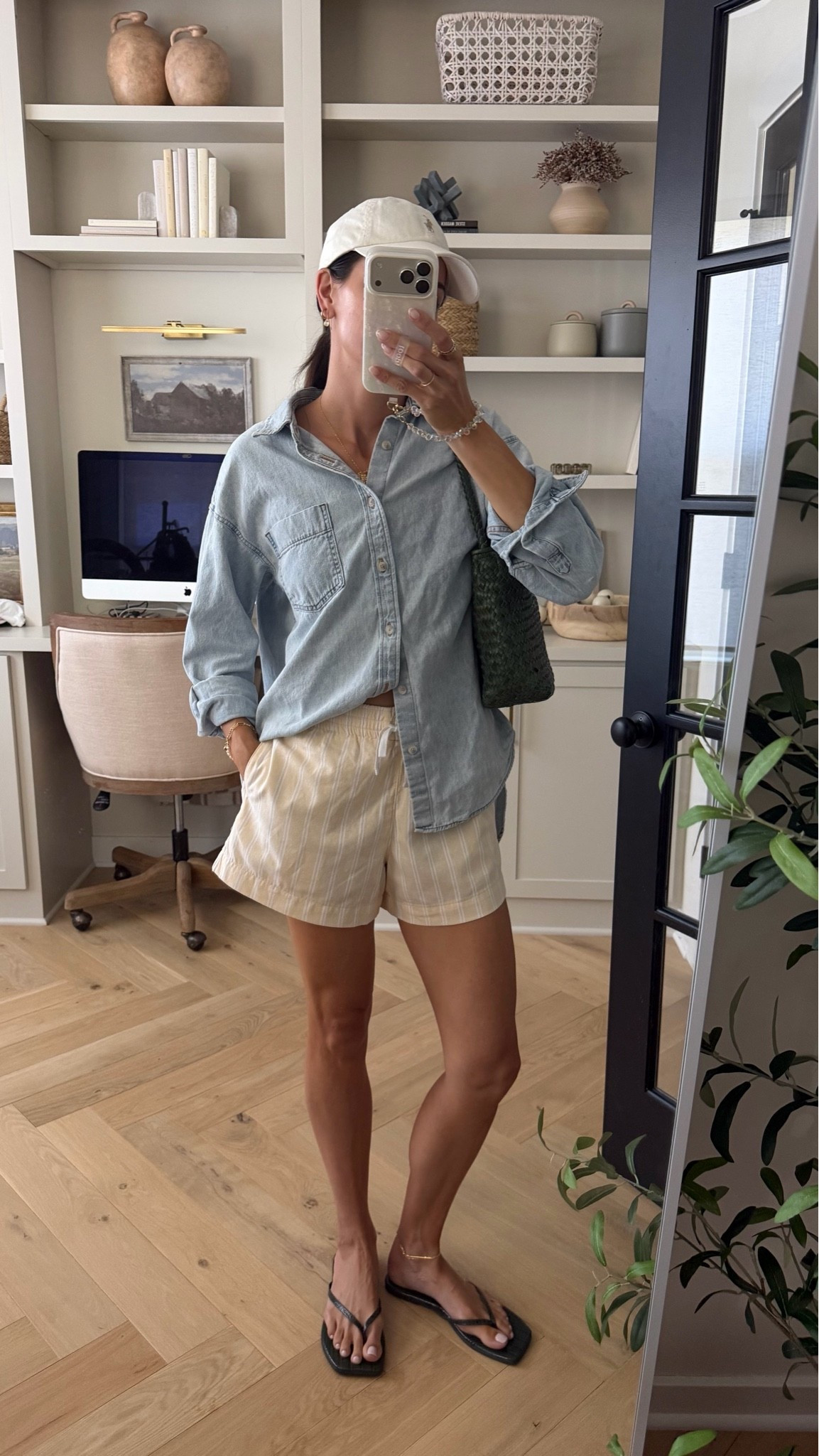 OOTD this morning for a skin check + Target run! 
Denim shirt: true to size (S) a staple, worth every penny. Washes & dries well. 
Boxer shorts: true to size (S) 
Flip flops: size up for half sizes 

Summer errands outfit / sahm summer outfit / easy casual outfits for moms / everyday outfit ideas for summer / Aritzia denim shirt

#LTKootd #LTKSeasonal #LTKselfcare