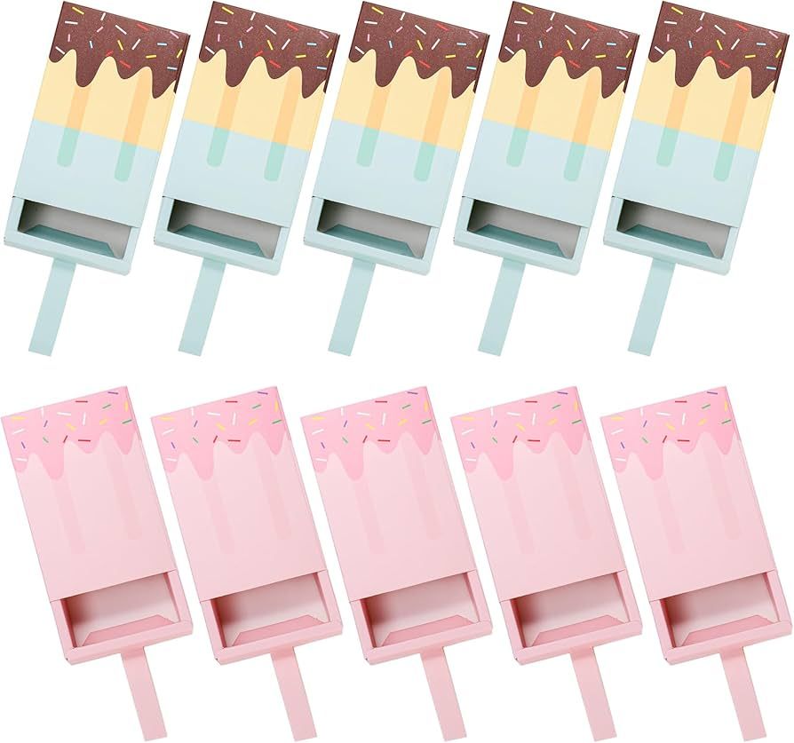 Okllen 60 Pack Bulk 3D Popsicle Shape Gift Boxes, Ice Cream Folding Paper Party Favor Box, DIY Mi... | Amazon (US)