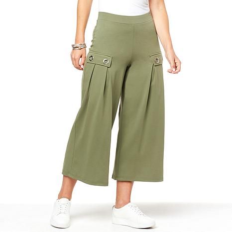 WynneCollection Polished Knit Cropped Pant with Grommet - 20449355 | HSN | HSN