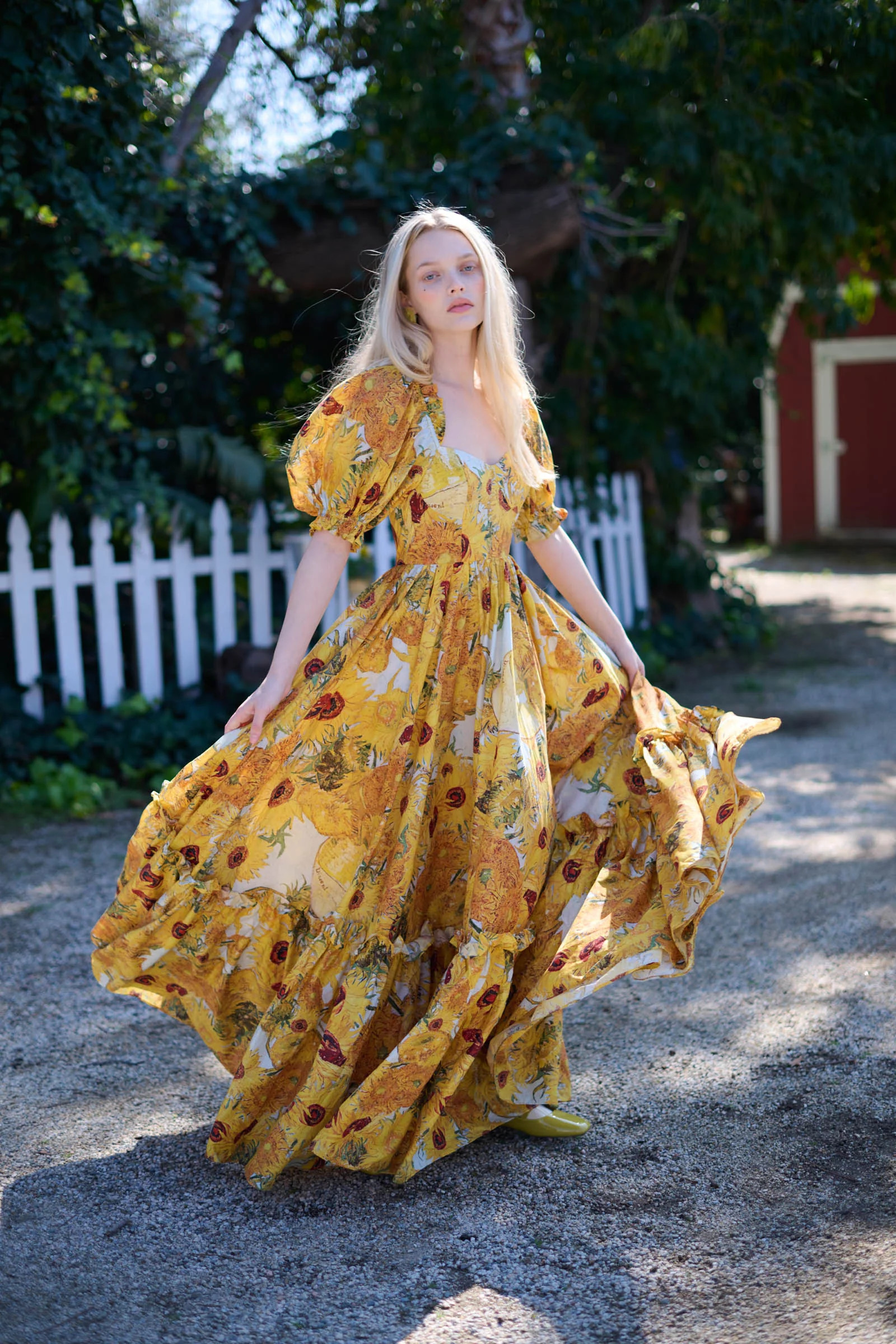 Sunflowers Cotton Ritz Gown | Selkie Collection