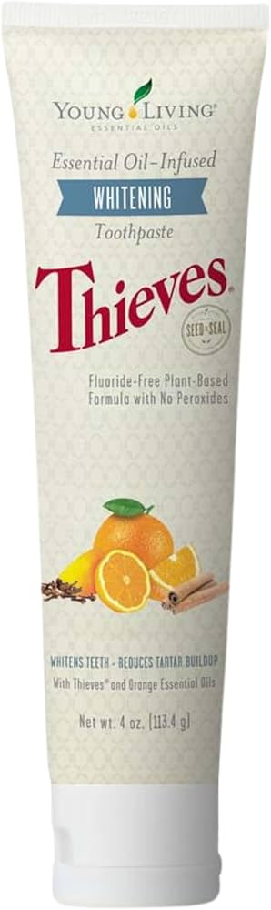 Young Living Thieves Whitening Toothpaste, 4oz Tube | Oral Care | Fluoride-Free Formula | Gently ... | Amazon (US)