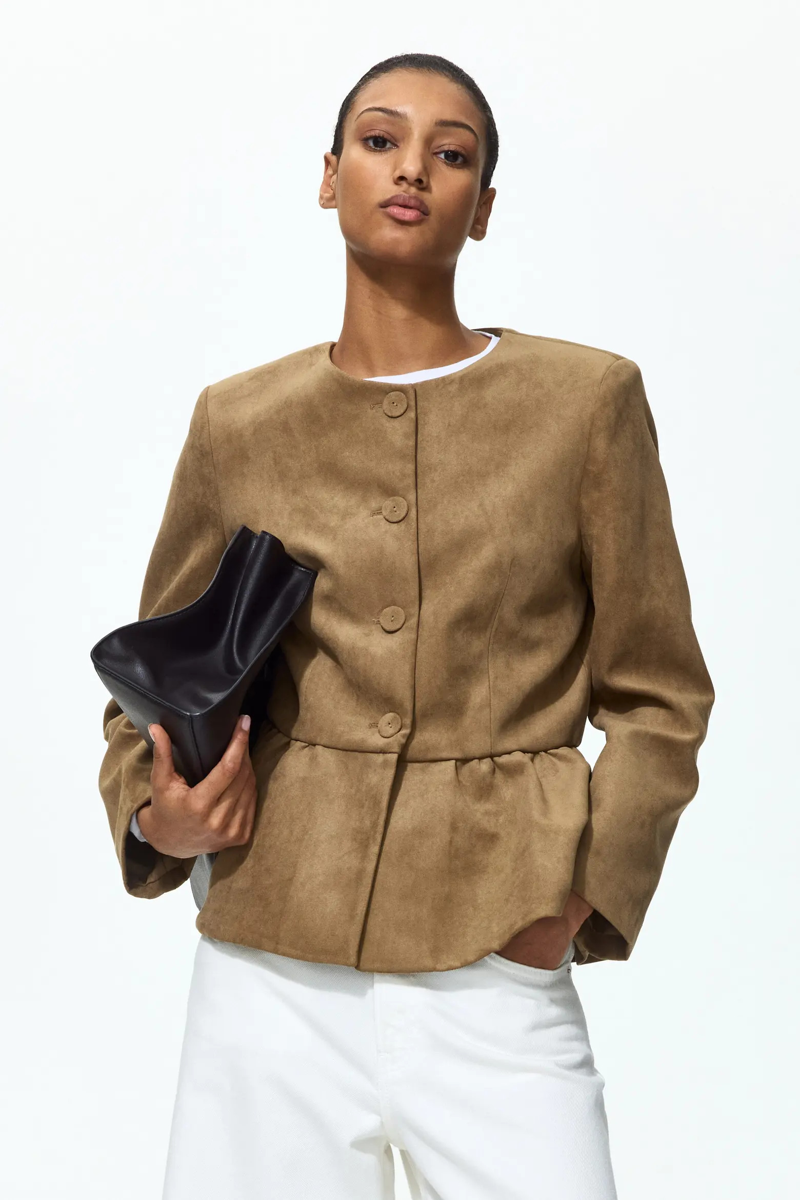H&M Collarless Peplum Jacket (Women) | Nordstrom | Nordstrom