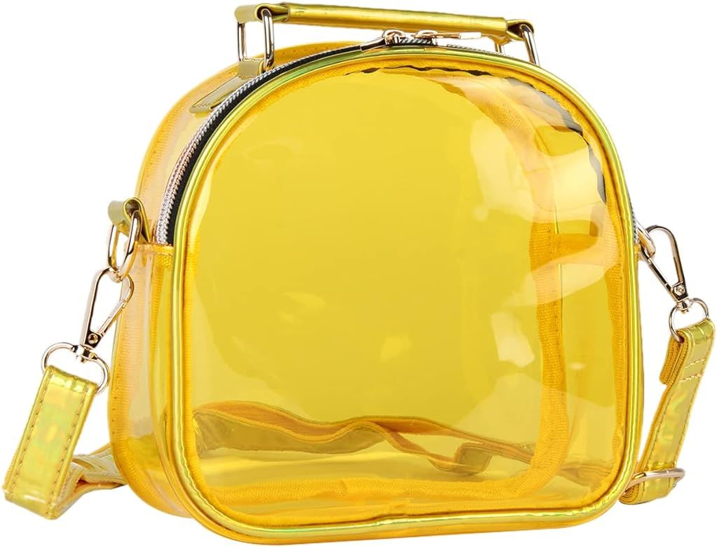 Oweisong See Through Crossbody Purse Neon Clear Handbag for Women Stadium Approved Transparent Je... | Amazon (US)