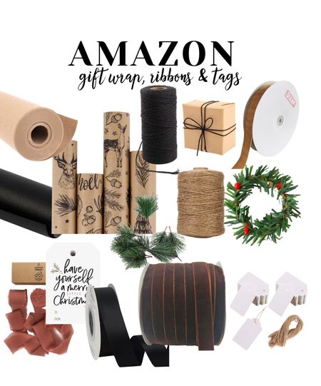 Neutral gift wrap. Paper, ribbon and tags that aren’t just for Christmas. #amazon #giftwrap #christmas 

#LTKstyletip #LTKHoliday #LTKSeasonal