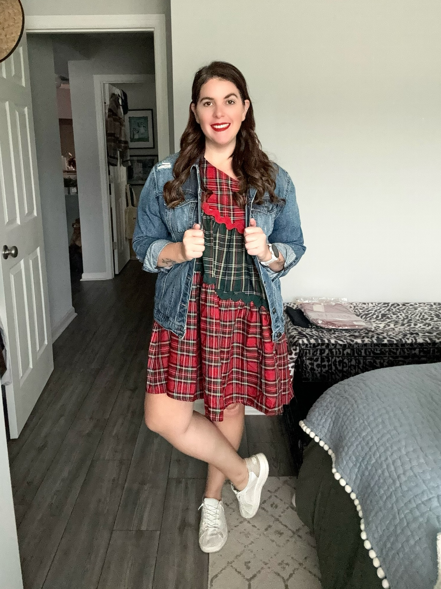 Don’t think you can dress down this plaid dress?! Added a denim jacket and a plaid white sneaker and you are ready to head out for the day! The dress is from Red Dress, it runs TTS and it also comes in an all red plaid! 

#LTKparties #LTKstyletip #LTKHoliday