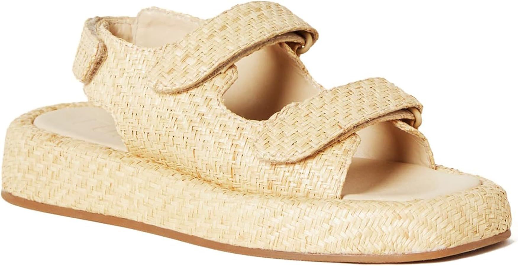 Platform Sandals for Women Open Toe Slingback Lace Platform Sandals Summer Beach Sandals with Adj... | Amazon (US)