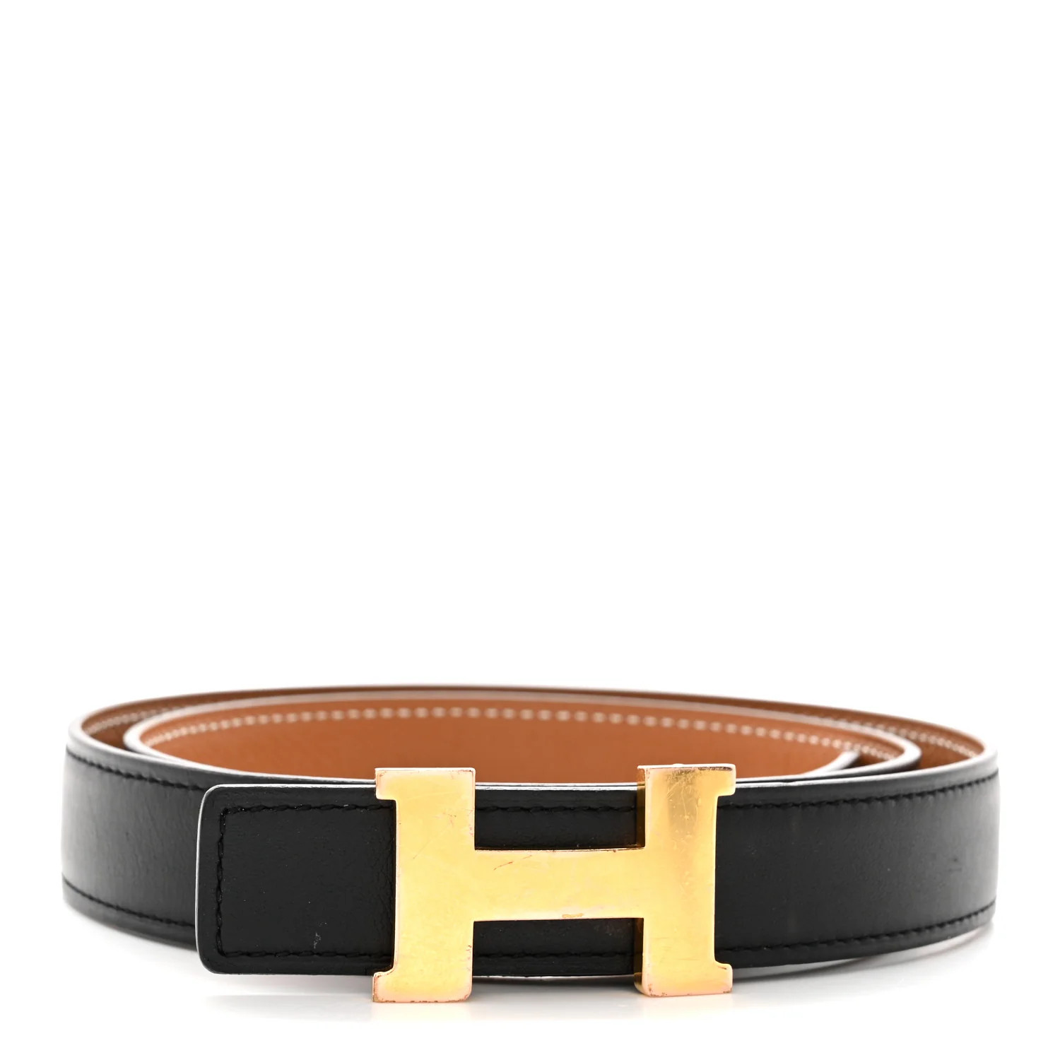 Swift Epsom 24mm Mini Constance H Belt 75 Black Gold | FASHIONPHILE (US)