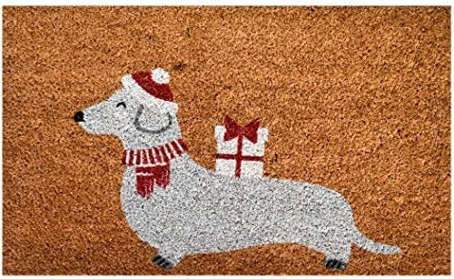 Ninamar Door Mat Holiday Dachshund Dog Natural Coir - 29.5 x 17.5 inch | Amazon (US)