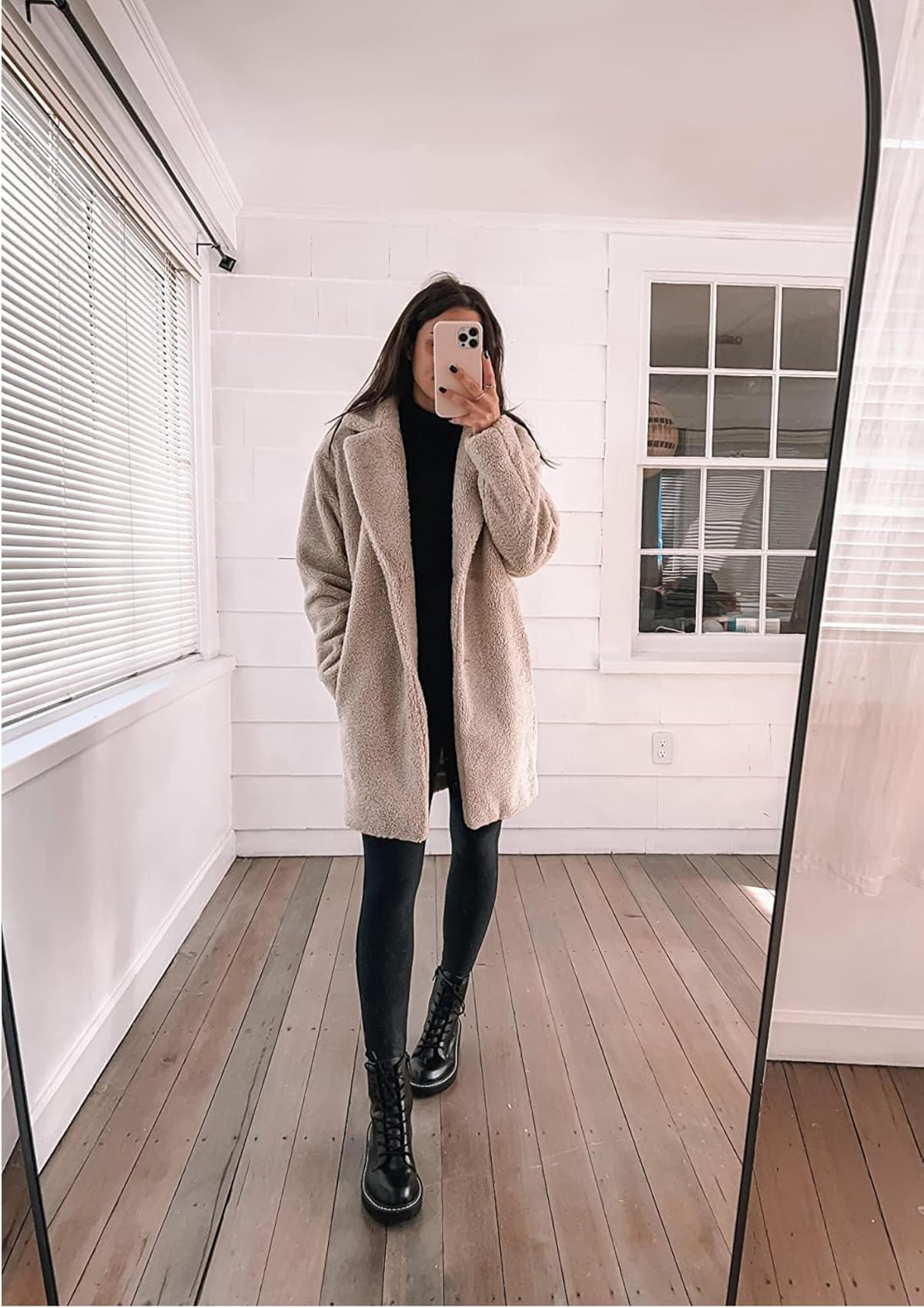 Winter outfit! Jacket in XS, color is sand, Bodysuit in S, boots true to size and wearing a size S in the leggings 

 #LTKPetite #LTKFindsUnder50