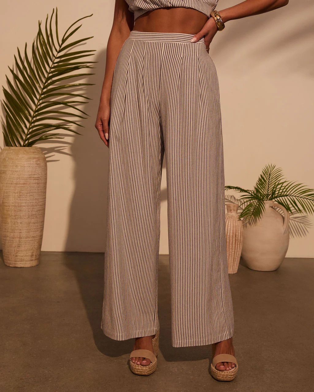 Weekend Trip Pinstripe Wide Leg Pants | VICI