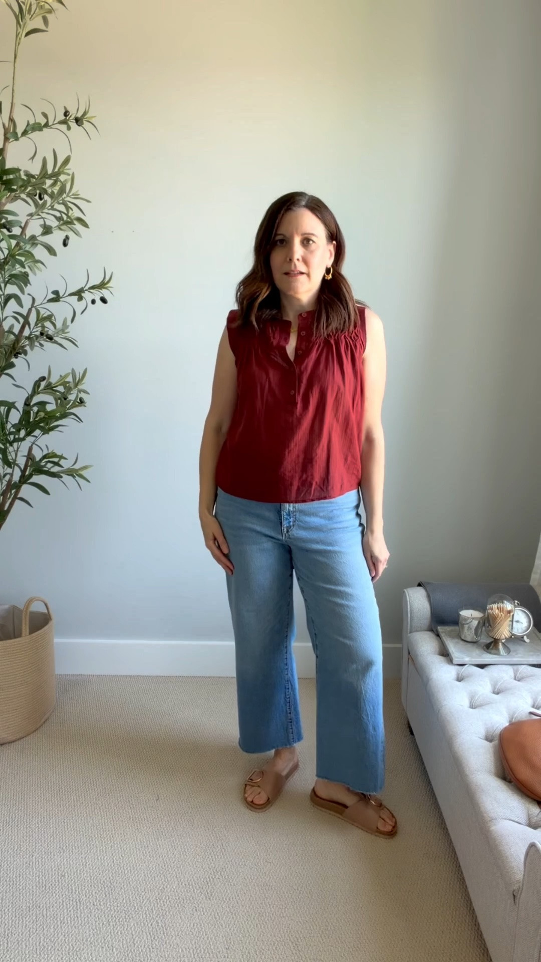 Today’s lunch outfit with my mom and sis. Fit notes: top fits big, I sized down to an XS. I own these jeans in four different washes, they fit true to size. ￼

#LTKOver40 #LTKSaleAlert #LTKMidsize