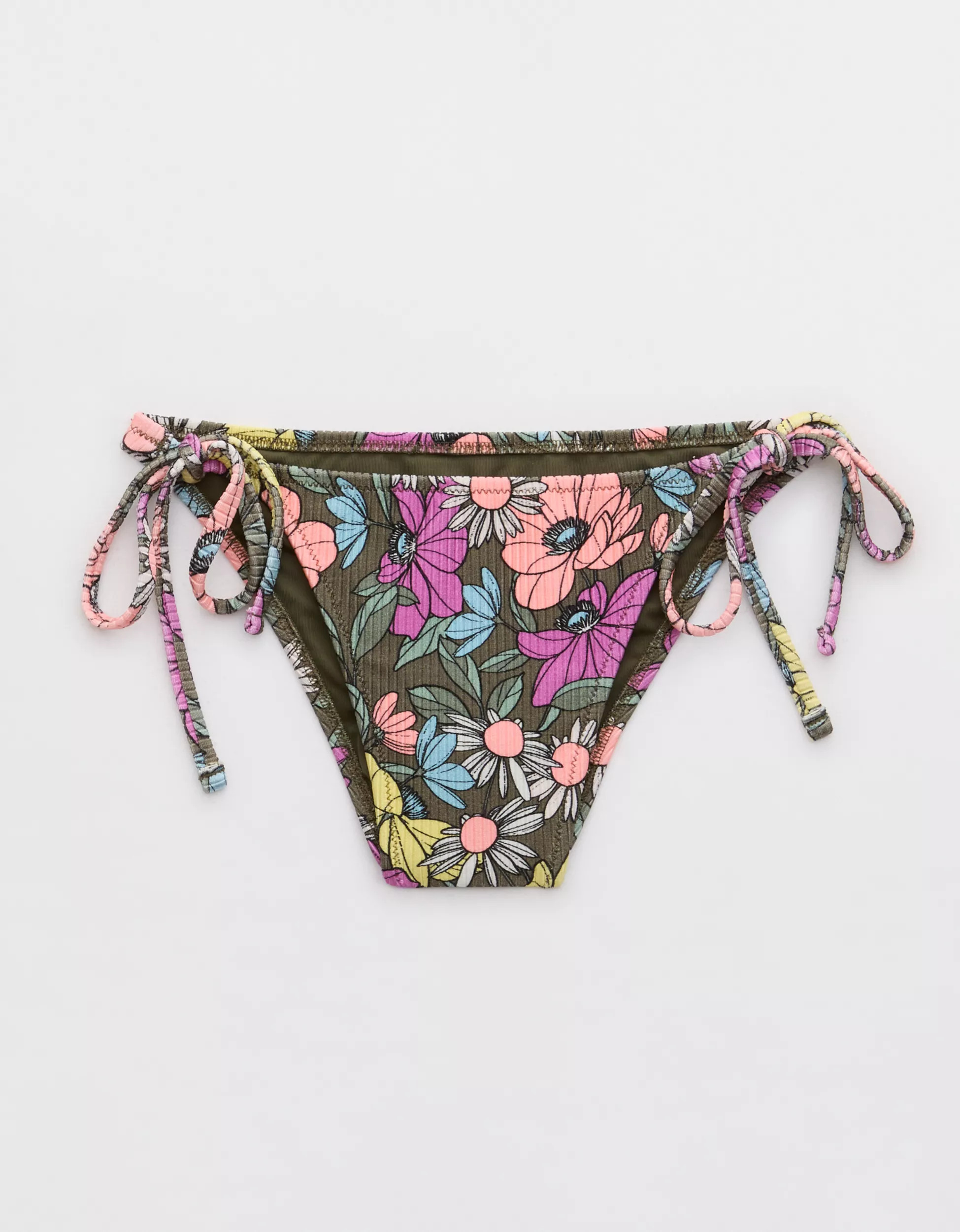 Aerie Shine Rib Cheekiest Tie Bikini Bottom | Aerie