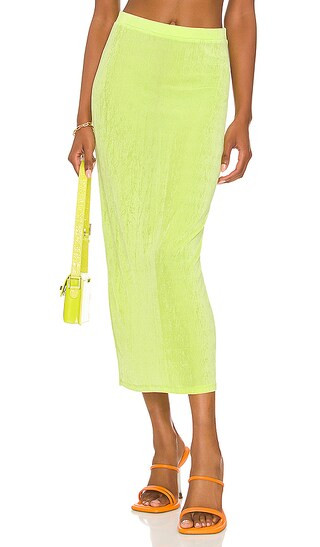 Ramona Midi Skirt in Acid Lime | Revolve Clothing (Global)