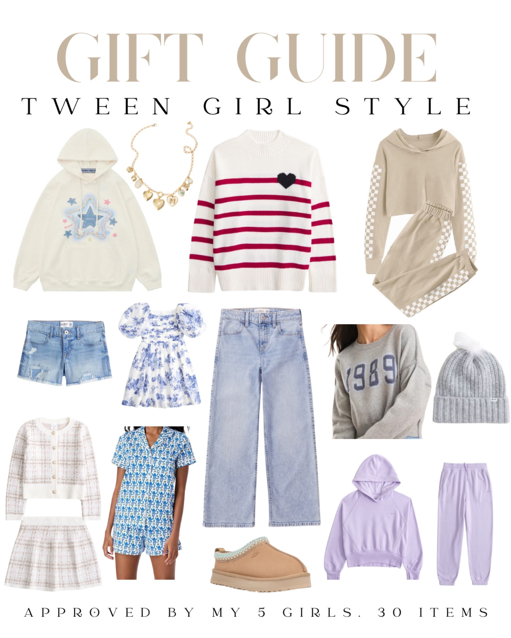 Tween Girl Style Gift Guide 

I've got 5 girls and these are approved by all of them! This style is for the girl who'd prefer to be in sweats and play clothes and if she has to get dressed up, it can't be too girly or too itchy. My tweens are now into more elevated looks when needed but "not too pink or fluffy." 

The Ugg Tazz are the kid version of the Ugg Tasman which are popular with women and teens. Yes, they wear these out. 

#tweenstyle #tween #tweenfashion #tweengifts 

#LTKStyleTip #LTKGiftGuide #LTKKids