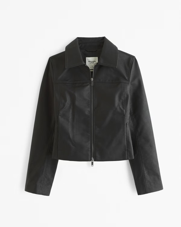 Vegan Leather Zip Jacket | Abercrombie & Fitch (UK)