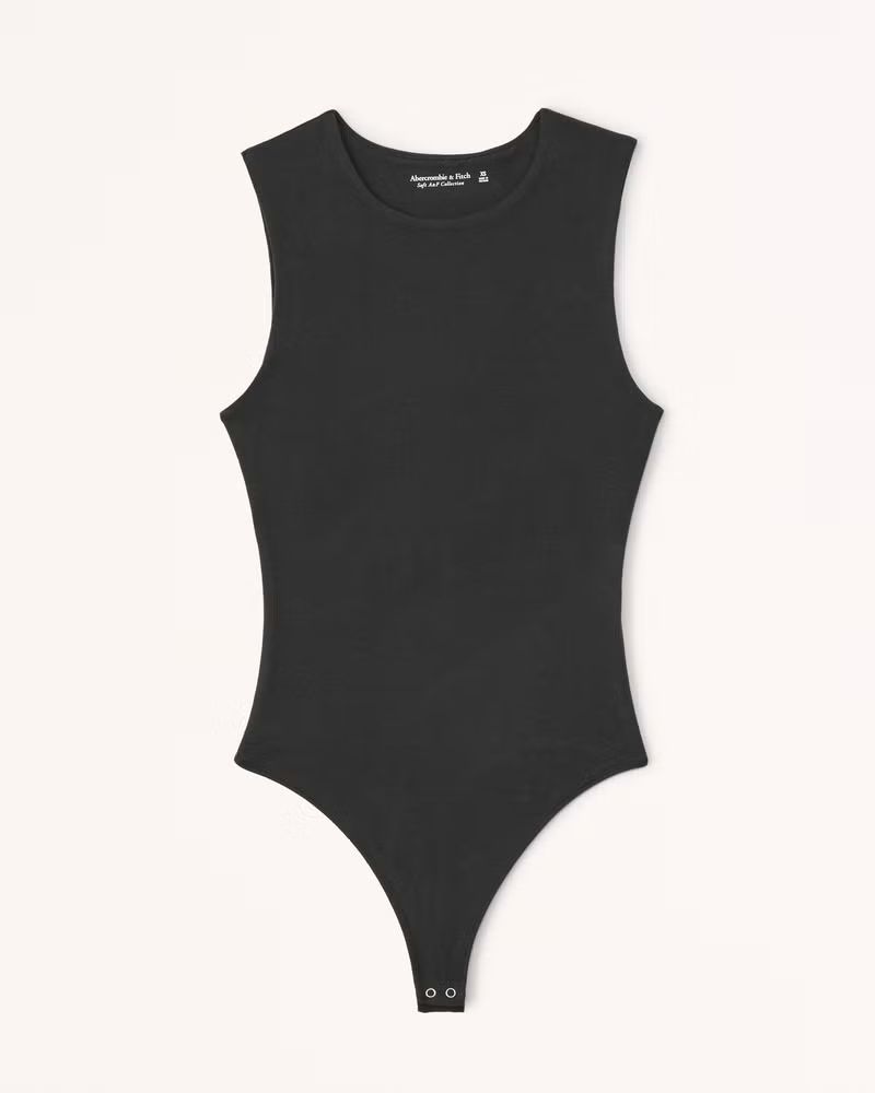 Cotton Seamless Fabric Crew Tank Bodysuit | Abercrombie & Fitch (US)