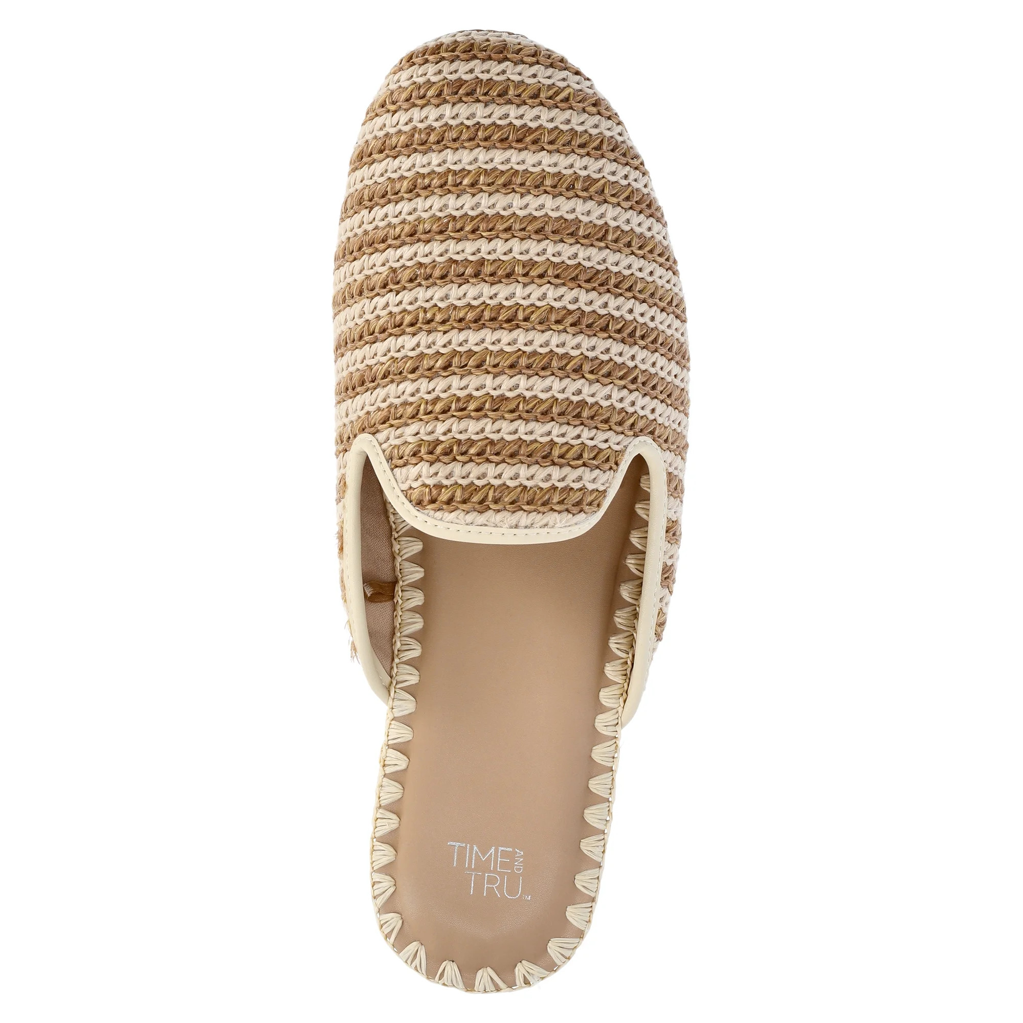 Time and Tru Women's Whipstitch Raffia Mules - Walmart.com | Walmart (US)