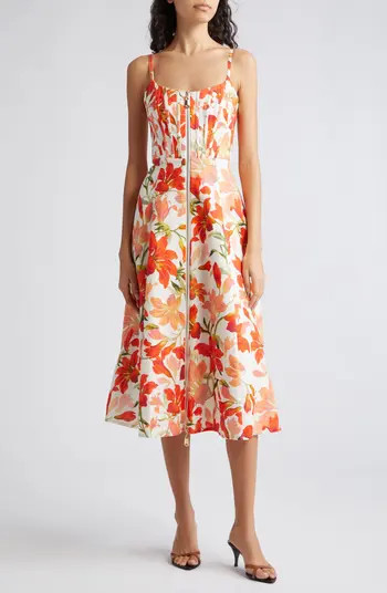 Tranquillity Zip Linen Midi Sundress | Nordstrom