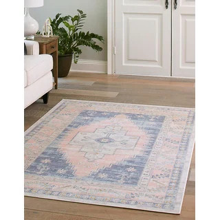 Unique Loom Whitney Geneva Area Rug - 8' 0 x 10' 0 - Powder Pink | Bed Bath & Beyond