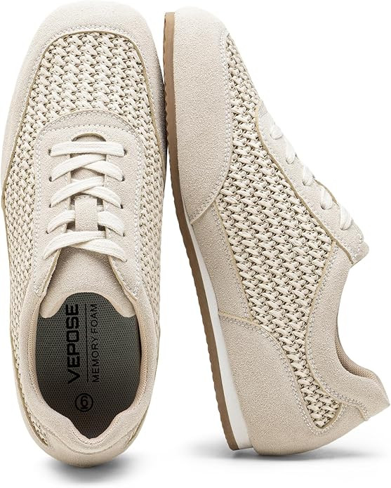 Vepose Women's Fashion Sneakers, Lightweight Breathable Mesh Tennis Shoes, 8206 Casual Suede Wove... | Amazon (US)