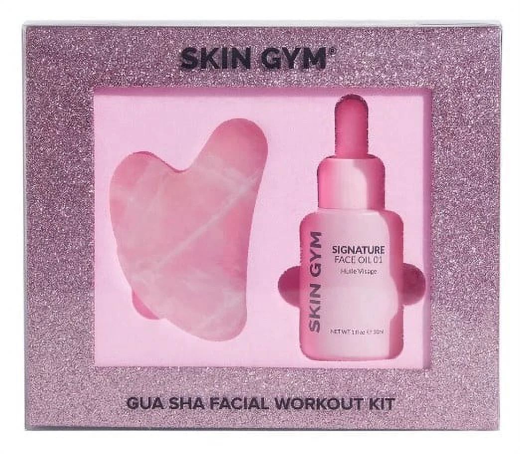 ($64 Value) Skin Gym Gua Sha Rose Quartz Workout Kit, Gua Sha + Signature Oil | Walmart (US)