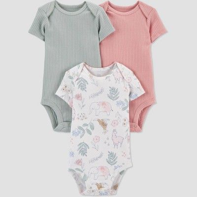 Baby Girls' 3pk Safari Bodysuit - Just One You® made by carter's Pink/White | Target