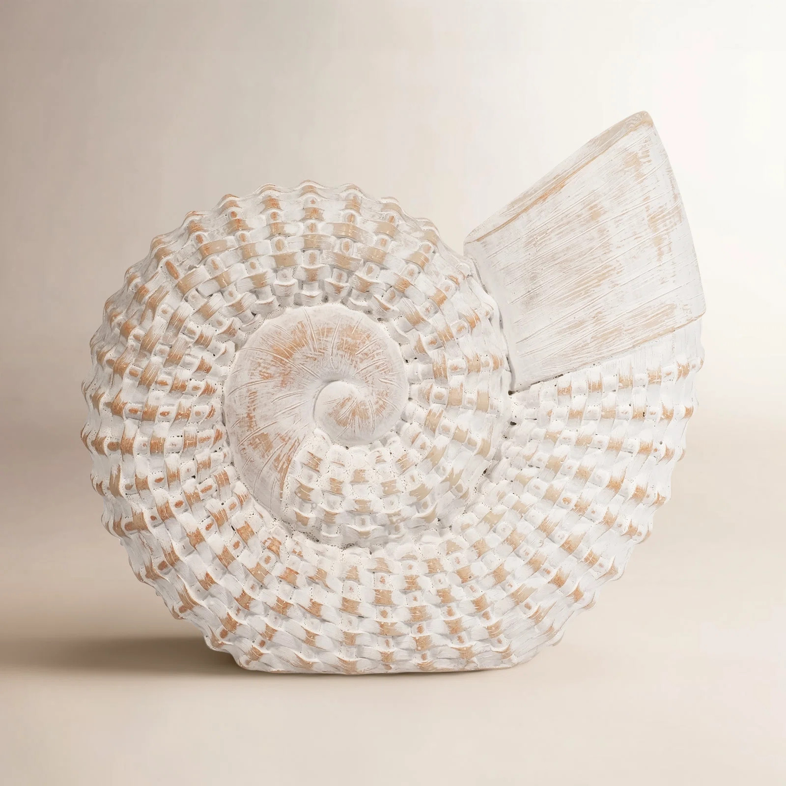 Ceramic Shell Figurine - Elegant Home Decor Accent Piece - 7" x 3" x 7" | Birch Lane