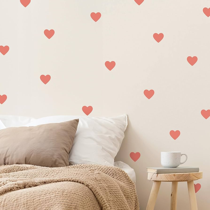 Red Hearts - Easy-to-Apply & Removable Wall Stickers: Transform Your Toddlers Bedroom with Durabl... | Amazon (US)