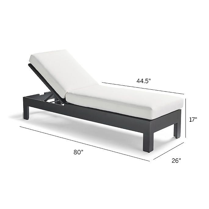 St. Kitts Chaise Lounge with Cushions in Matte Black Aluminum | Frontgate | Frontgate