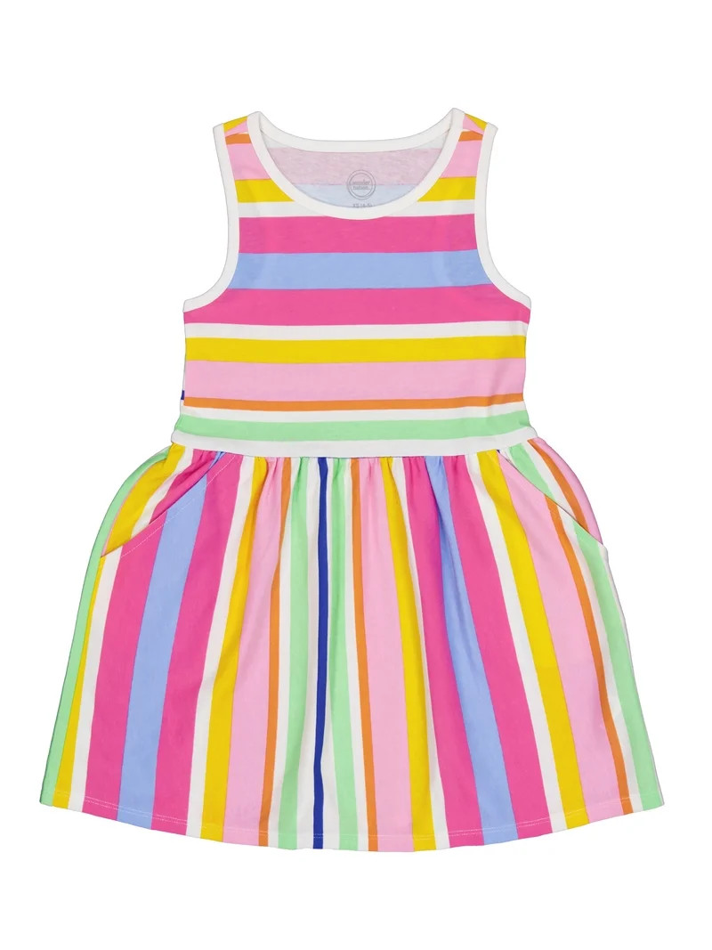 Wonder Nation Girls Tank Play Dress,Sizes XS-XLP | Walmart (US)