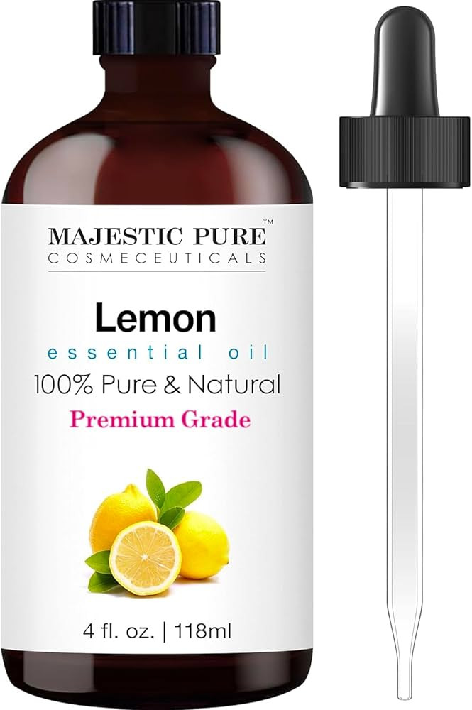 MAJESTIC PURE Lemon Essential Oil, Premium Grade, Pure and Natural Premium Quality Oil, 4 fl oz | Amazon (US)