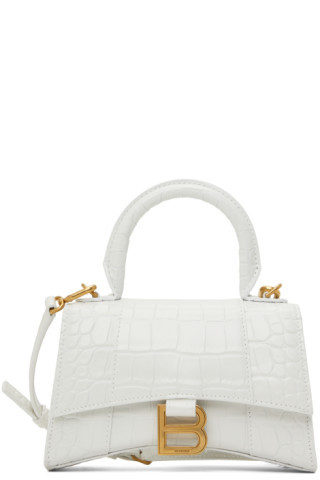 White Croc XS Hourglass Bag | SSENSE