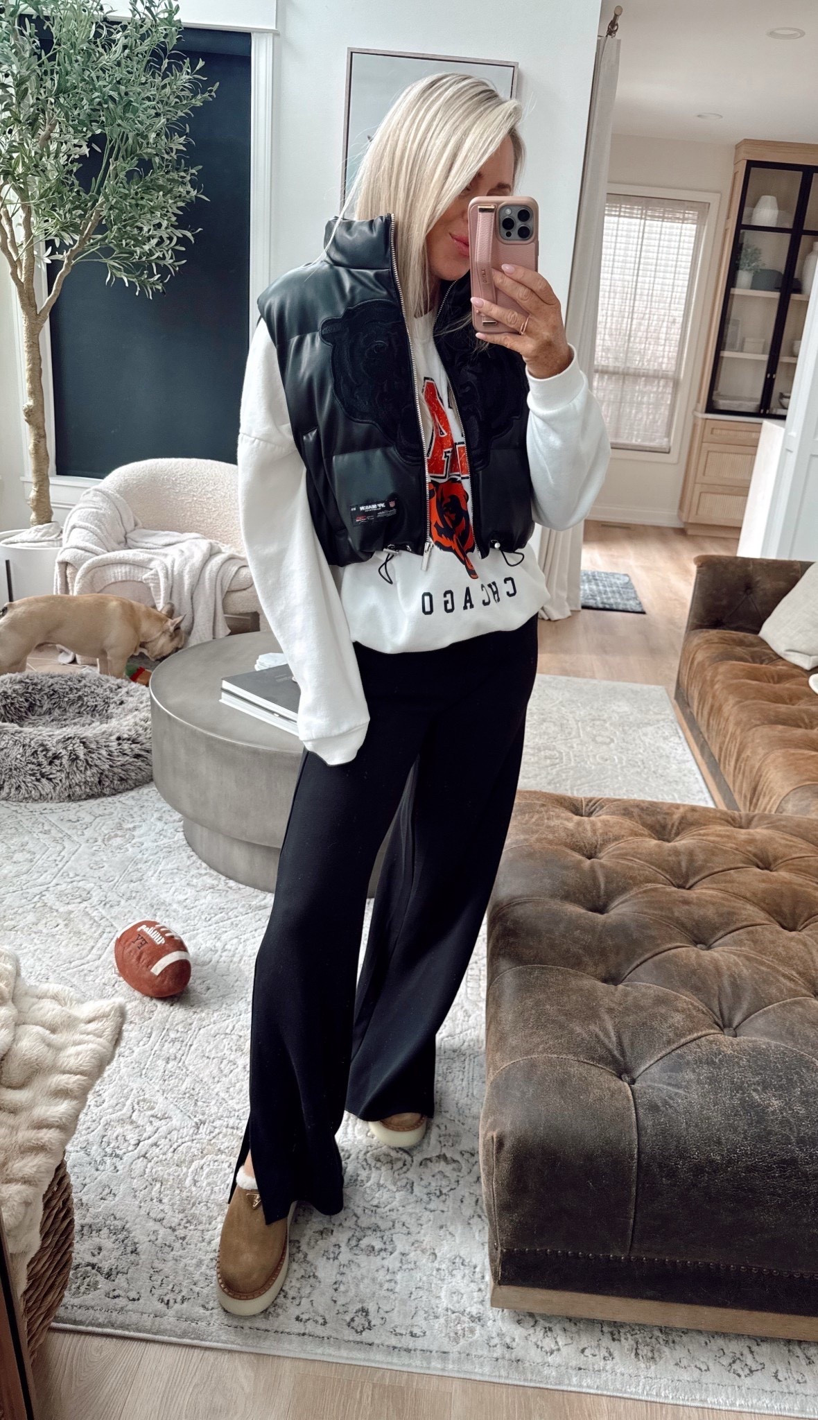 BEAR down!!!🐻
Pants use: LILLIEXSPANX

bears. Gameday. Football. Vest. Outerwear. Casual. 

#LTKootd #LTKActive #LTKgrwm