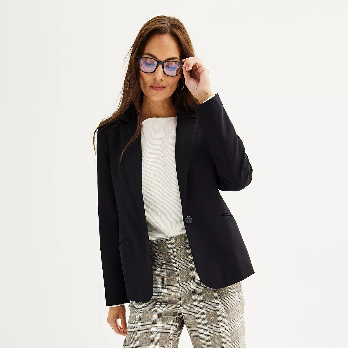 Women's Nine West Classic Single Button Blazer | Kohl's